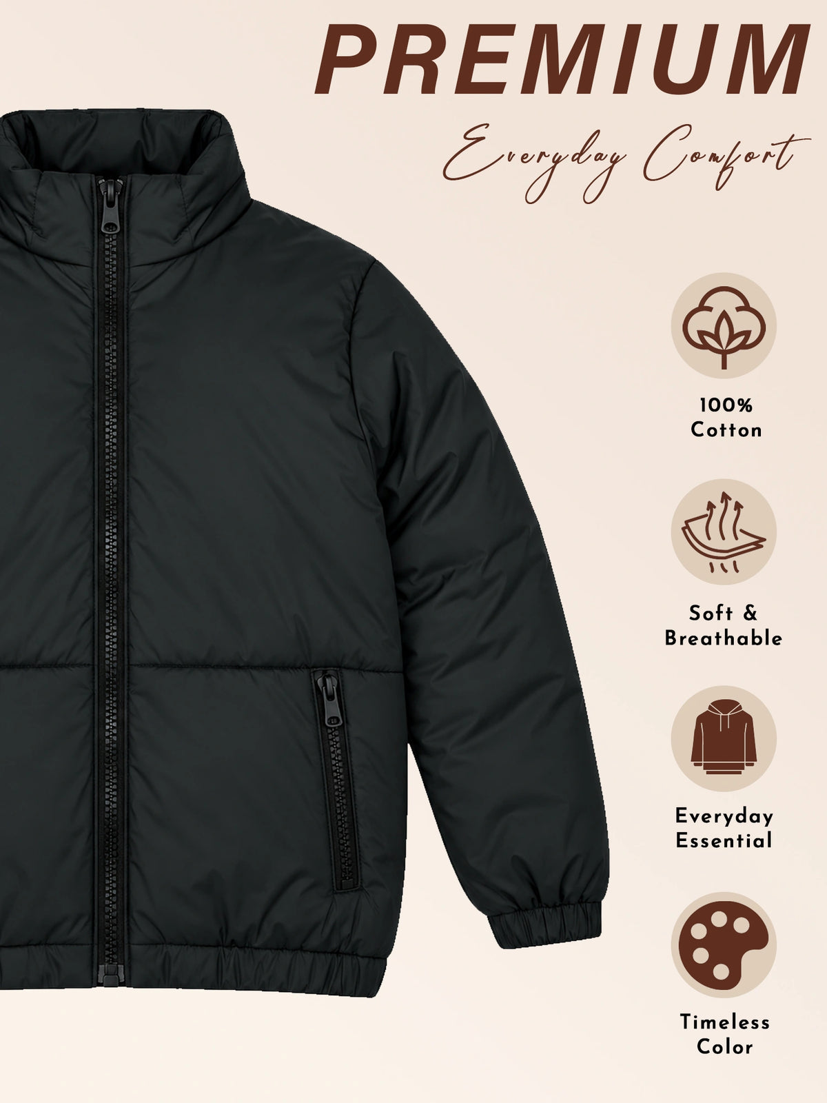 Boys Round Neck Full Sleeves Jacket with Comfortable Outerwear Styling, Easy Movement and Regular Use