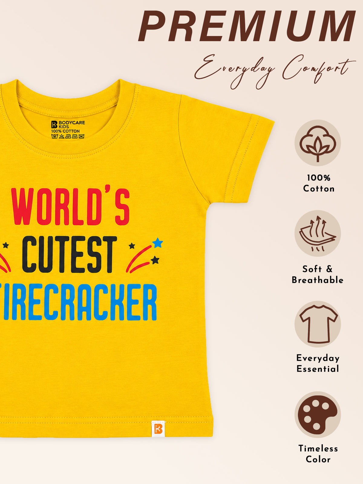 Baby Boys Round Neck Half Sleeve T-Shirt for Casual Wear, Easy Movement, Everyday Comfort and Regular Wardrobe Use