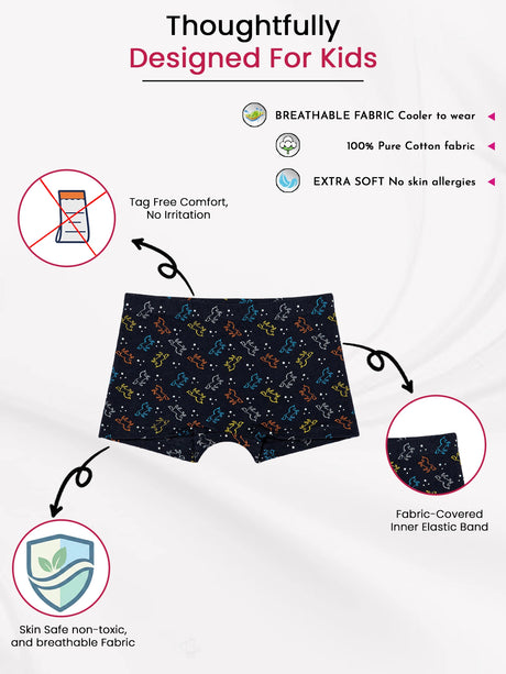 Girls Cotton Spandex Boyshorts Inner Elastic Stretch Pack of 3 - Bodycare