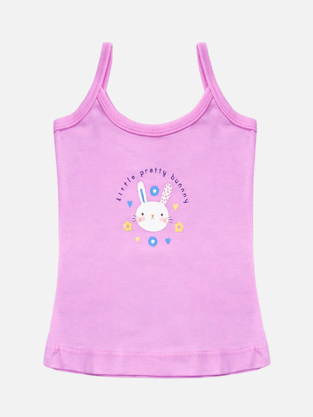 Baby Girls 100% Cotton Sleeveless Camisole Vest for Soft Innerwear Comfort and Regular Use - Pack of 3