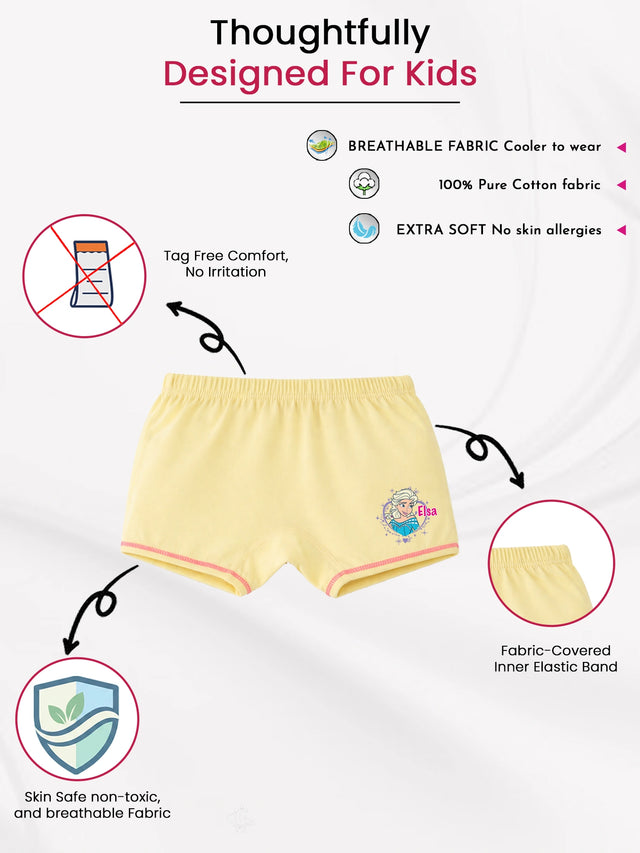 Girls Frozen Boyshorts Inner Elastic Pack of 4 - Bodycare