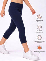 Girls Cotton Spandex Capri Slim Fit Bottom Wear for Flexible Movement, Easy Layering and Casual Styling - Pack of 1