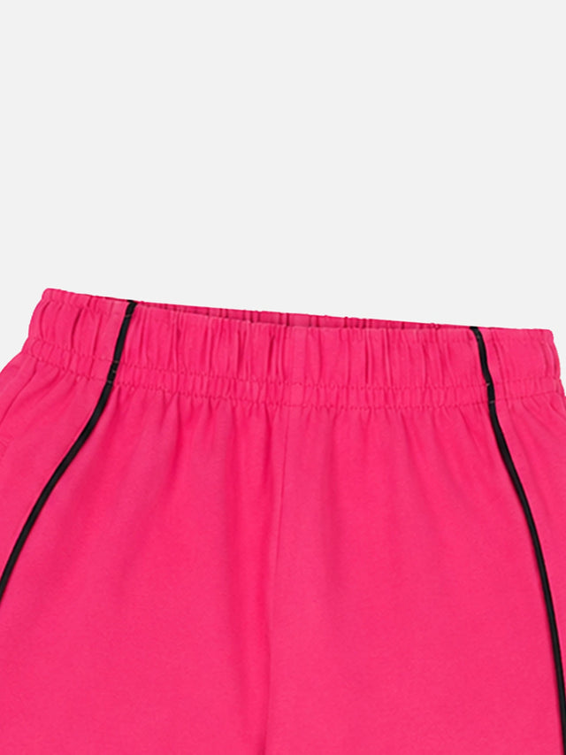 Girls 100% Cotton Solid Track Pant with Side Pockets and Regular Fit Jogger Styling for Comfortable Kids Activewear