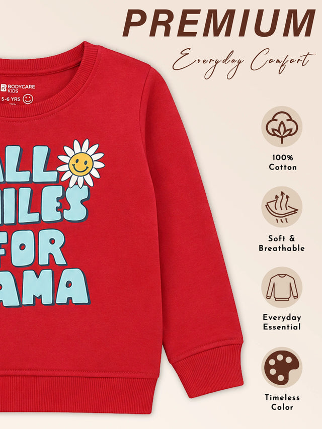 Baby Girls Round Neck Full Sleeve Sweatshirt for Comfortable Casual Wear, Easy Movement and Everyday Styling