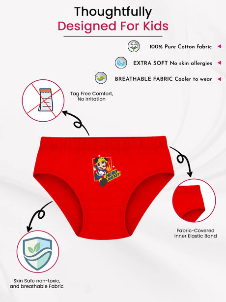 Boys Mickey & Friends Brief Inner Elastic Pack of 5