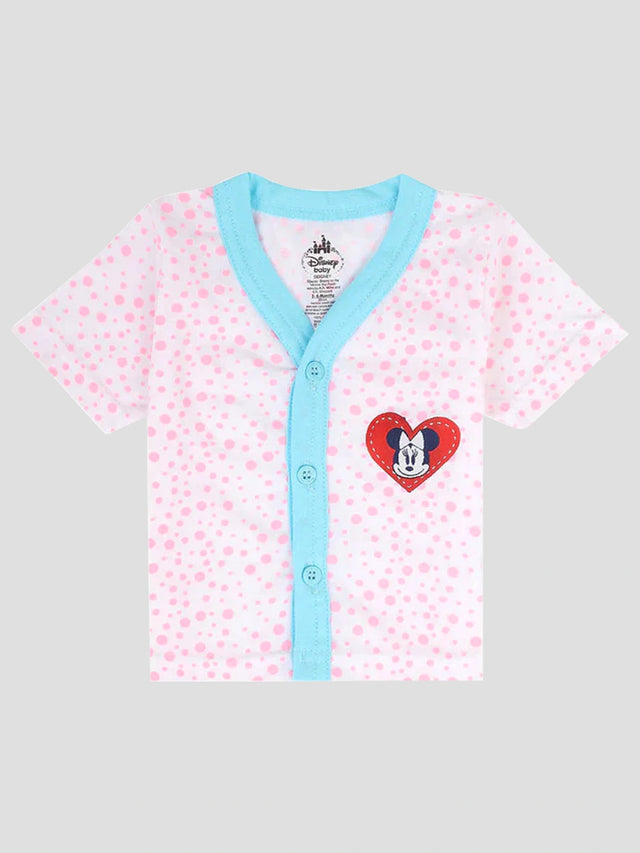 Baby Girls Minnie & Friends Innerwear Vest Camisole Half Sleeves for Easy-Wear Comfort and Layering - Pack of 3