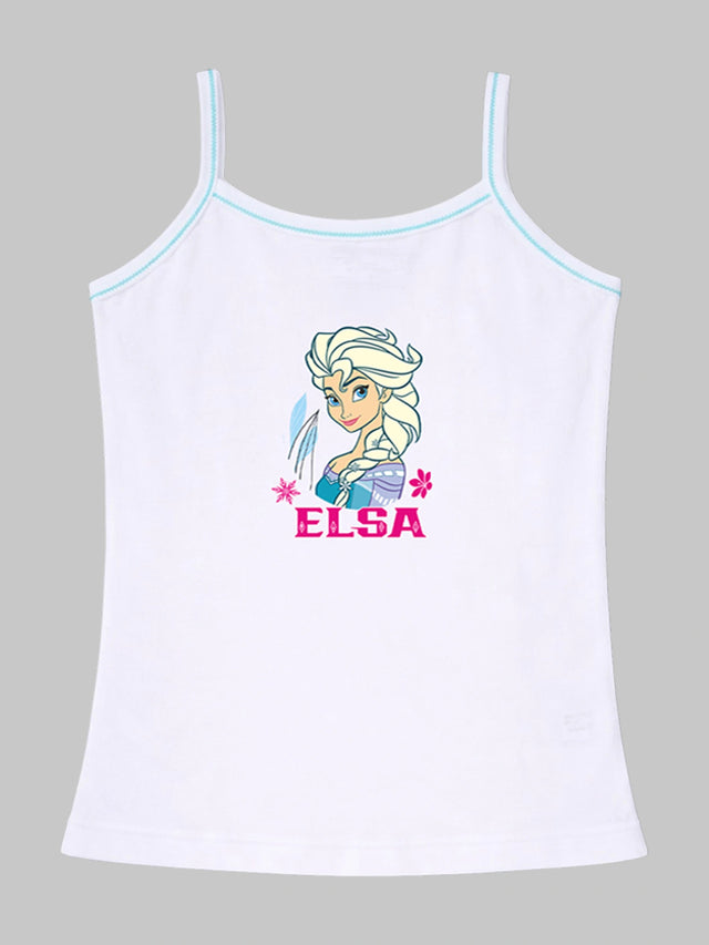 Girls Frozen Camisole Sleeveless Vest Innerwear for Comfortable Daily Wear, Easy Movement and Regular Use - Pack of 4