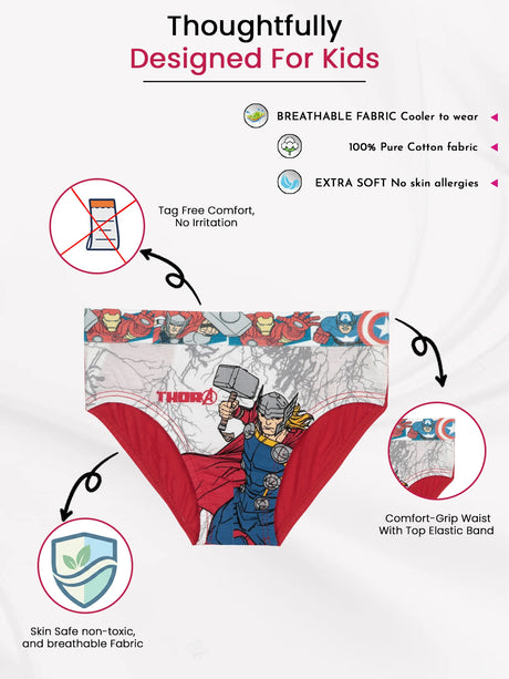 Boys Avengers Brief Top Elastic Pack of 4