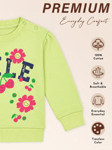 Baby Girls Cotton Blend Round Neck Full Sleeve Sweatshirt for Comfortable Casual Wear and Everyday Styling - Pack of 1