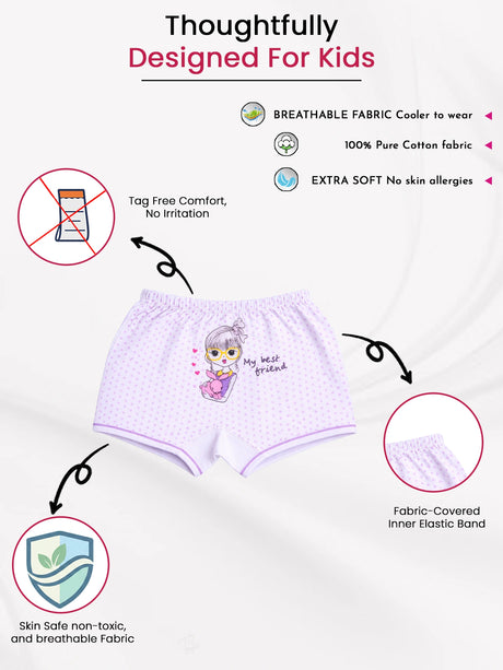 Girls Boyshorts Inner Elastic Pack of 4 - Bodycare