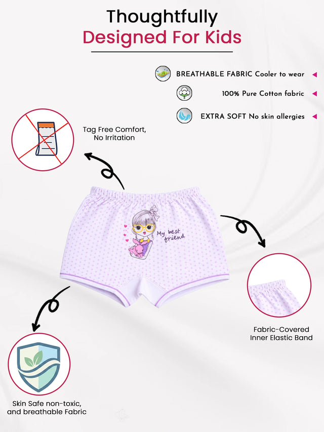 Girls Boyshorts Inner Elastic Pack of 4 - Bodycare