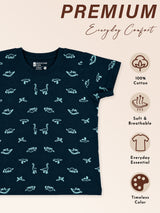 Baby Boys 100% Cotton Round Neck Half Sleeve Printed T-Shirt with Breathable Fabric and Regular Fit - Pack of 1