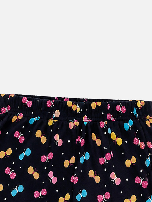 Girls 100% Cotton Printed Track Pant with Side Pockets and Regular Fit Jogger Styling for Comfortable Kids Activewear
