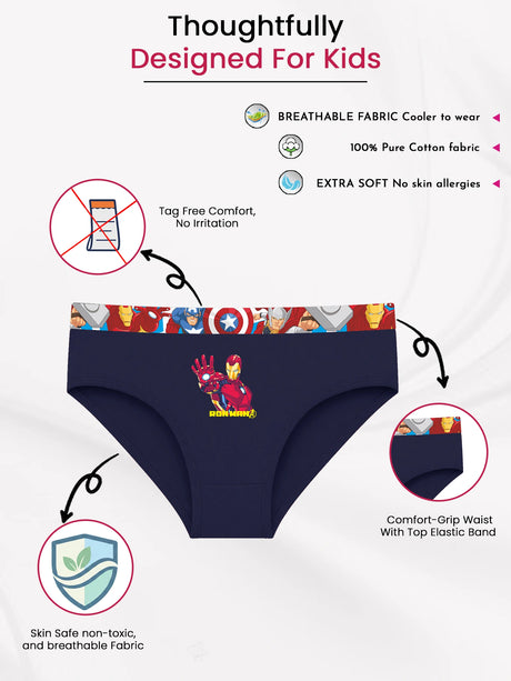 Boys Avengers Brief Top Elastic Pack of 4