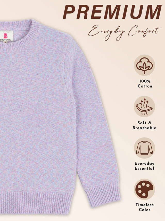 Girls Round Neck Full Sleeves Sweater with Comfortable Winter Wear Styling and Everyday Casual Appeal