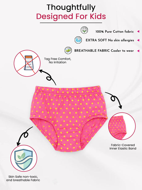 Girls Cotton Panty Inner Elastic Pack of 4