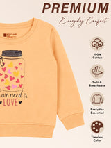 Baby Girls Round Neck Full Sleeve Sweatshirt for Everyday Casual Wear, Easy Comfort and Wardrobe Styling
