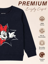 Baby Girls Minnie & Friends Printed Round Neck Full Sleeve Sweatshirt for Casual Styling and Everyday Comfort