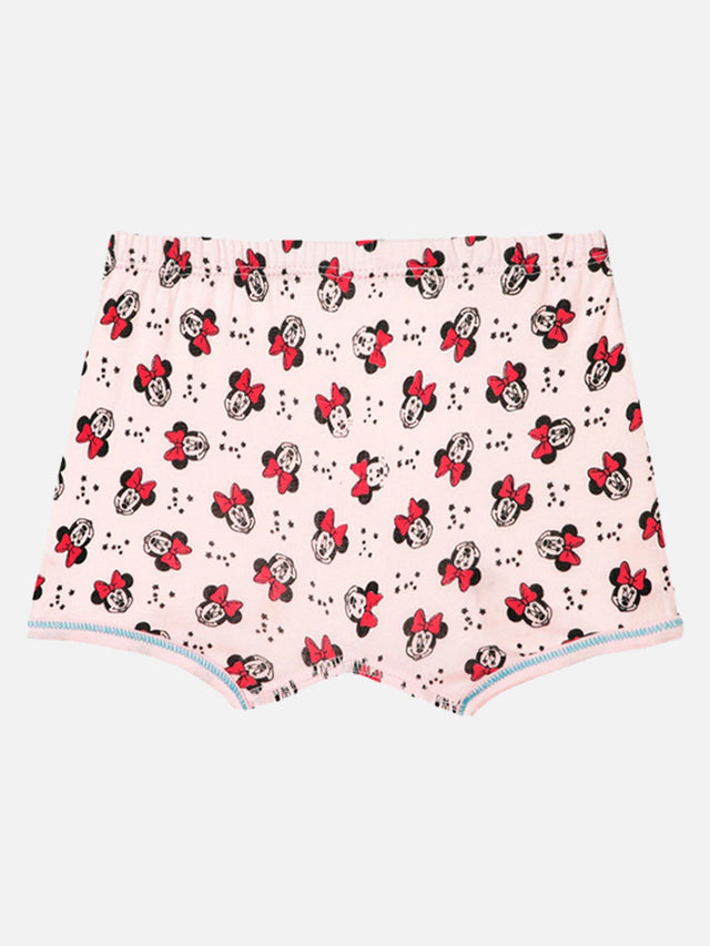 Girls Minnie & Friends Printed Boyshorts with Inner Elastic, Ultrasoft Durable Waistband and All-Day Comfort - Pack of 4
