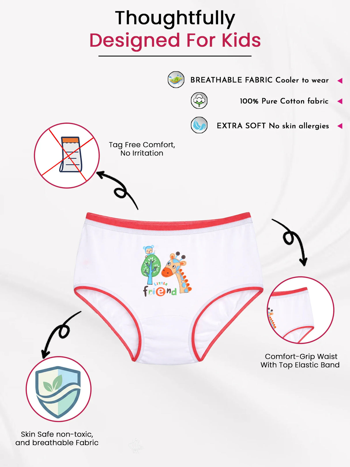 Baby Girls Panty Top Elastic Pack of 6 - Bodycare