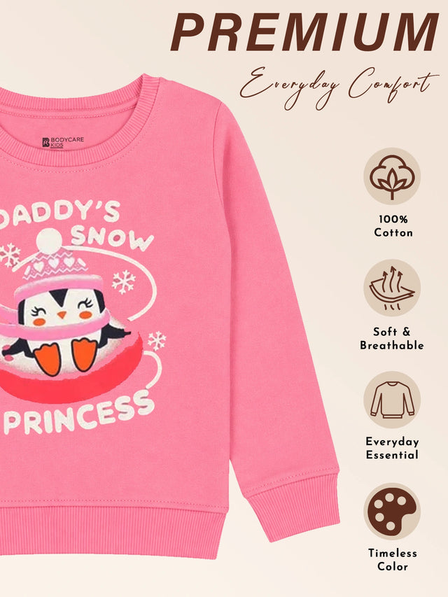 Baby Girls Round Neck Full Sleeve Sweatshirt for Regular Casual Wear, Easy Styling and Comfortable Movement