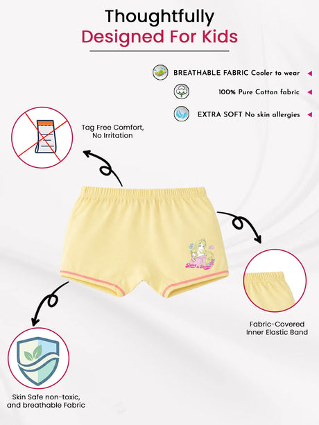 Girls Princess Boyshorts Inner Elastic Pack of 4 - Bodycare