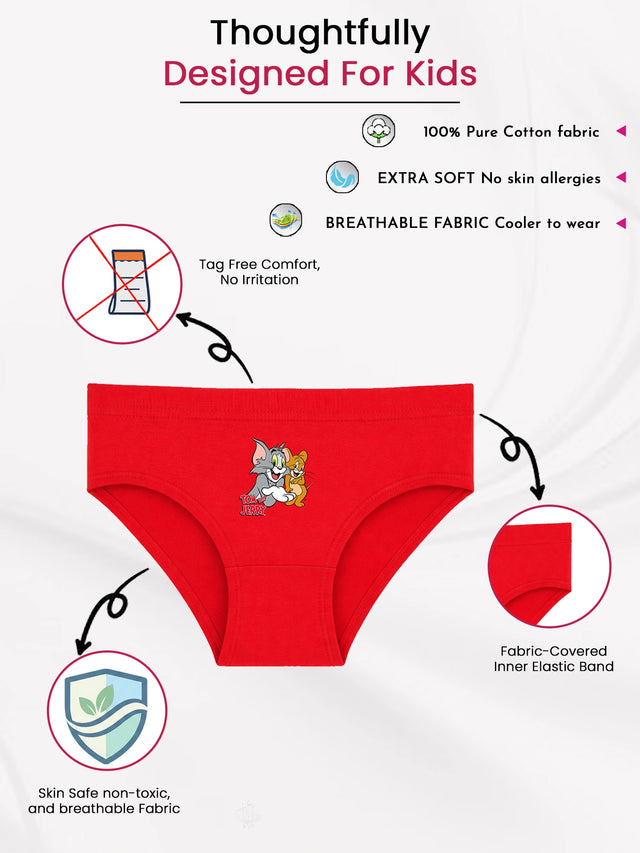 Boys Tom & Jerry Brief Inner Elastic Pack of 5 - Bodycare