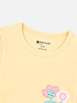 Baby Girls Interlock Cotton T-Shirt with Regular Fit and Soft Breathable Fabric for Casual Everyday Comfort