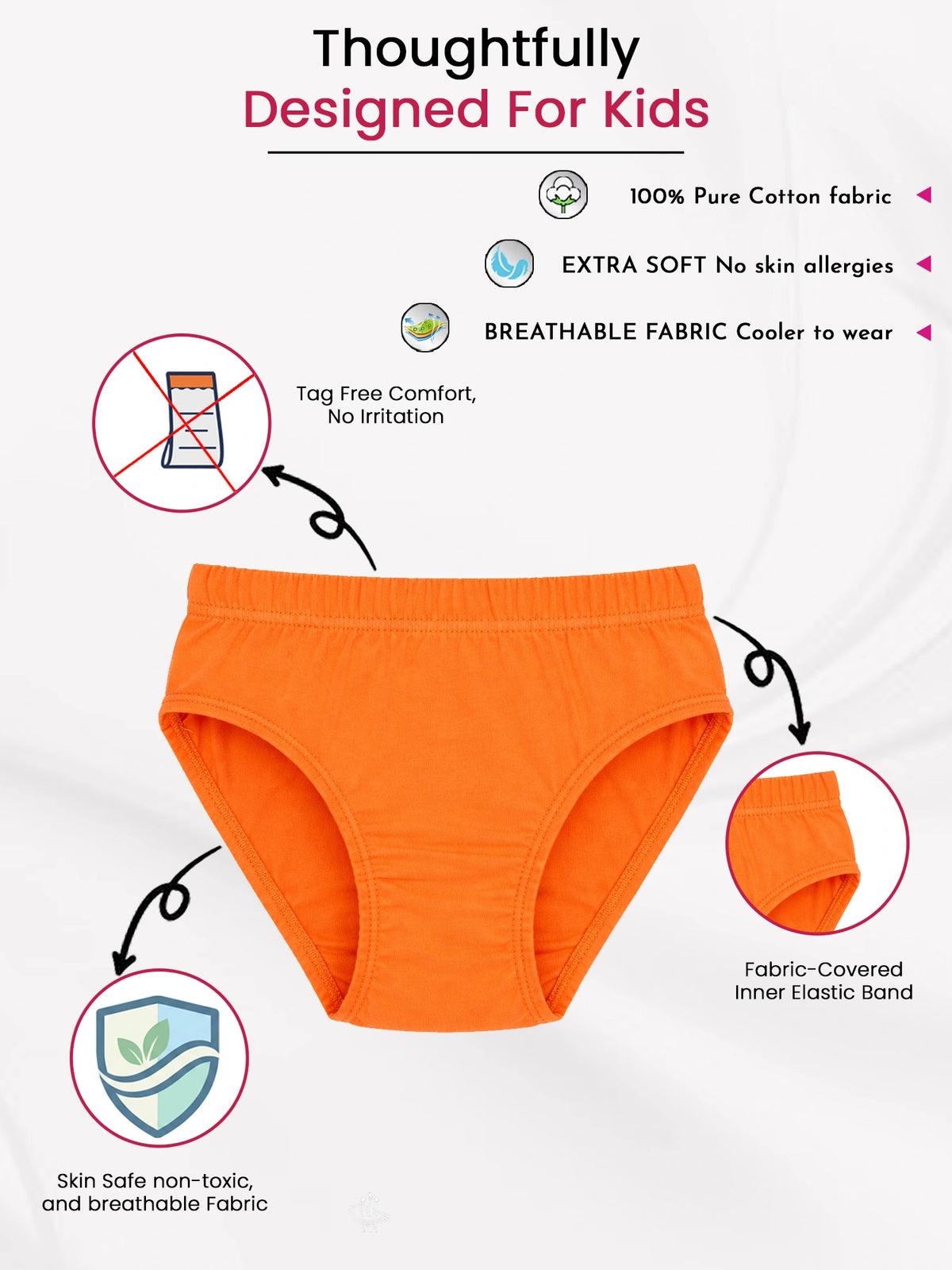 Boys Cotton Brief Inner Elastic Stretch Pack of 4 - Bodycare