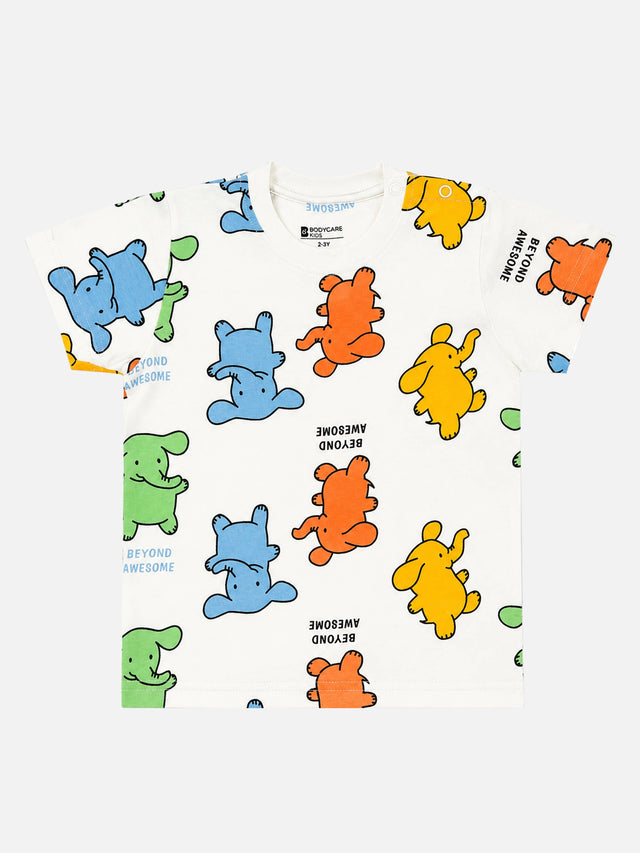 Baby Boys Cotton T-Shirt and Half Pant Set with Regular Fit for Summer Casual Wear and Playtime - Pack of 1