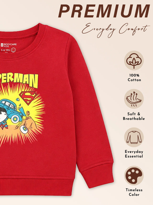 Baby Boys Printed Round Neck Full Sleeve Sweatshirt for Everyday Casual Wear, Comfortable Styling and Easy Movement