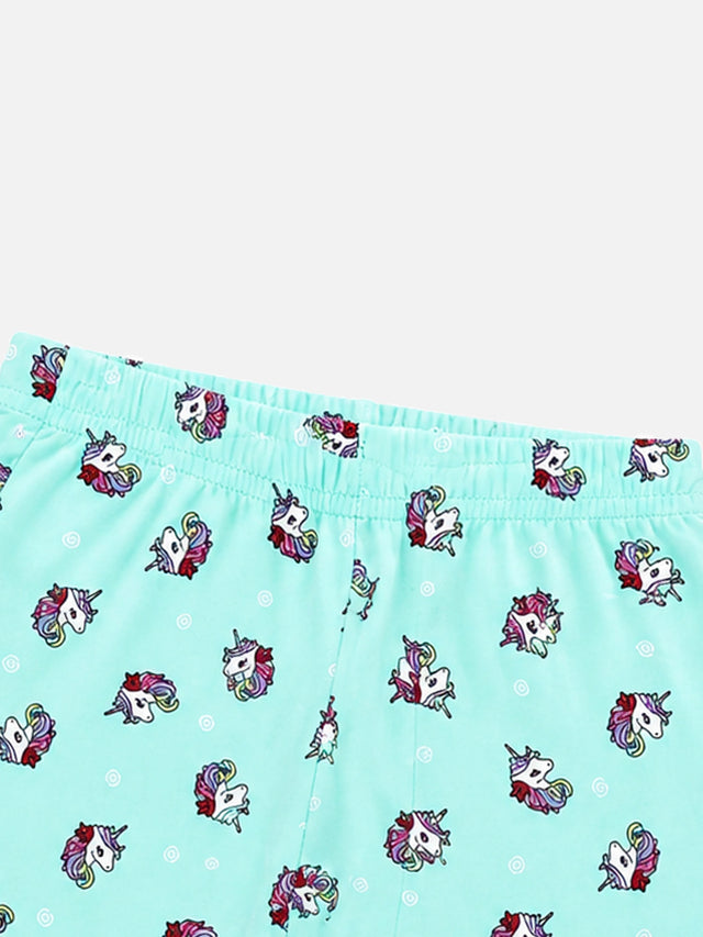 Girls 100% Cotton Printed Track Pant with Side Pockets and Regular Fit Jogger Styling for Comfortable Kids Activewear