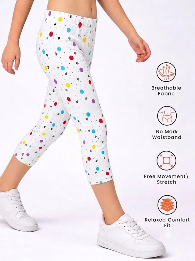 Girls Printed Capri for Comfortable Casual Wear, Easy Movement and Everyday Outfit Essentials - Pack of 1