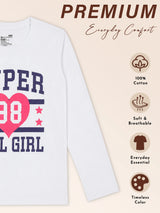 Girls Round Neck Full Sleeves Printed T-Shirt with Casual Styling, Easy Movement and Comfortable Regular Wear Appeal