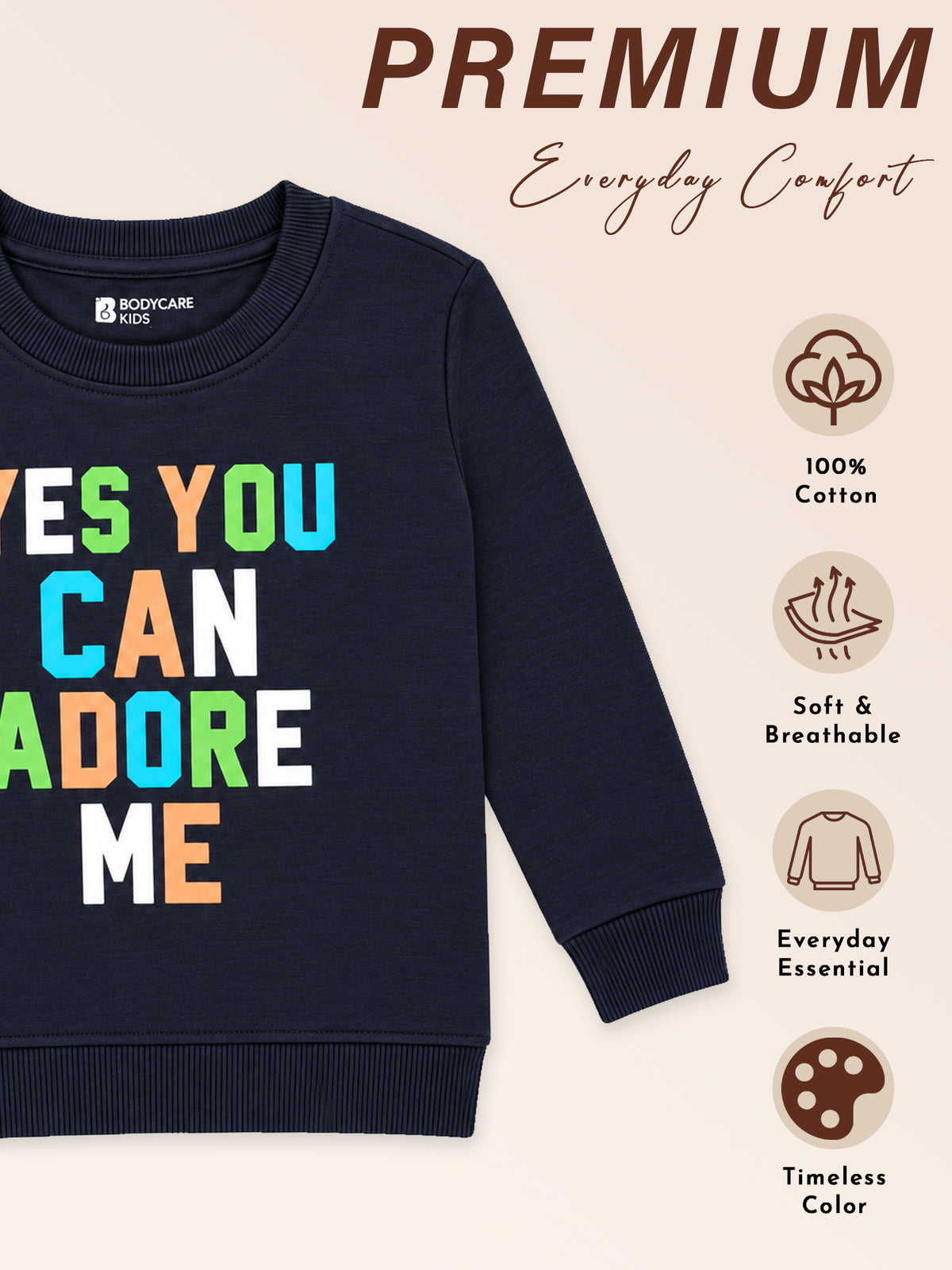 Baby Boys Round Neck Full Sleeve Sweatshirt for Everyday Comfort, Casual Winter Wear and Easy Wardrobe Styling