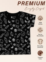 Baby Boys 100% Cotton Round Neck Half Sleeve Printed T-Shirt with Breathable Fabric and Regular Fit - Pack of 1