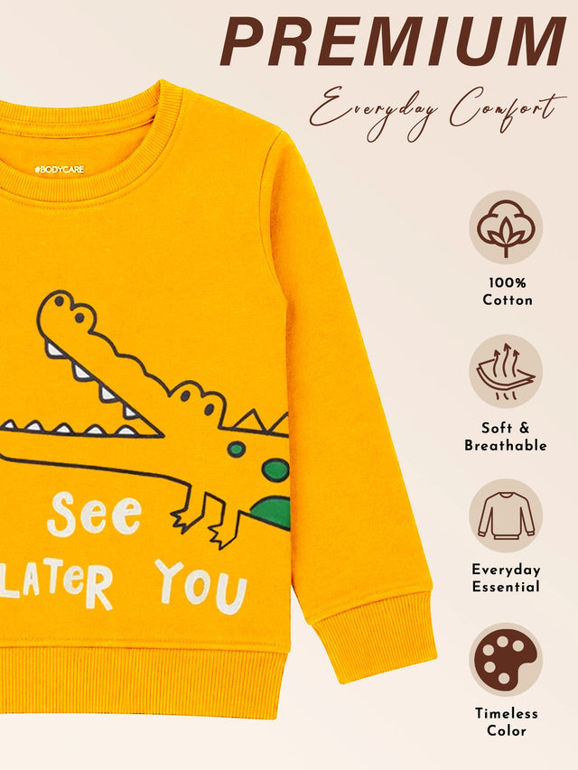 Baby Boys Round Neck Full Sleeves Sweatshirt for Casual Wear, Lounge Comfort and Everyday Wardrobe Use