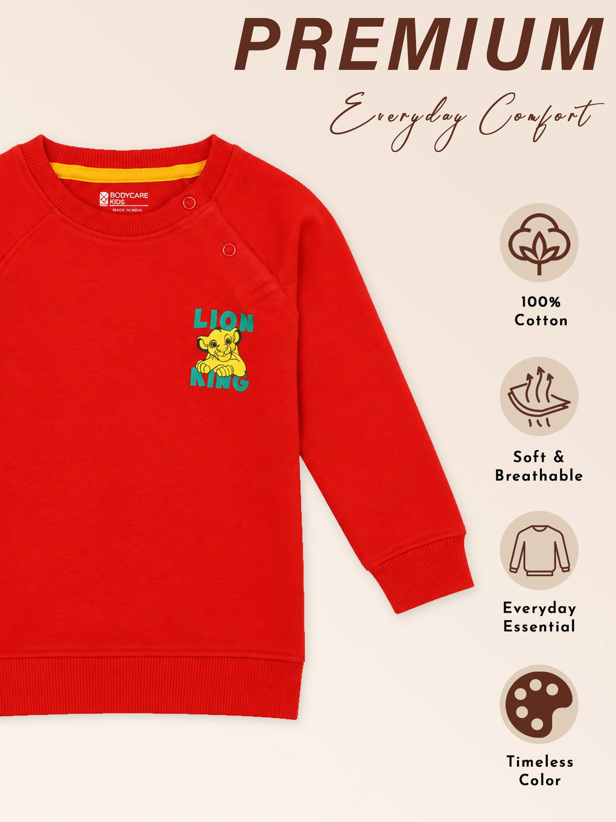 Baby Boys French Terry Printed Full Sleeve Sweatshirt with Soft Cotton Winter Comfort for Casual Wear