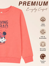 Baby Girls Minnie & Friends Printed Round Neck Full Sleeve Sweatshirt for Everyday Casual Wear and Winter Styling
