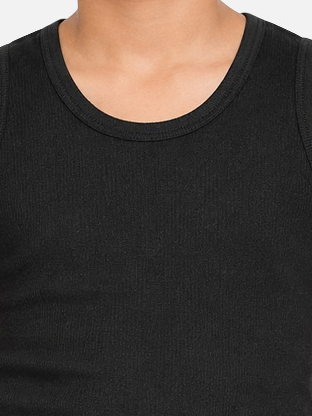Boys Round Neck Sleeveless Thermal Top with Warm Comfort, Easy Innerwear Fit and Winter Essential Styling - Pack of 2