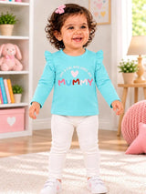 Baby Girls 100% Cotton Printed Full Sleeve T-Shirt with Regular Fit for Everyday Casual Wear and Regular Use