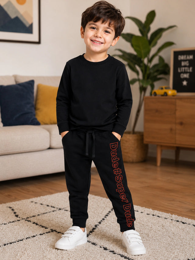 Baby Boys Solid Track Pant for Comfortable Casual Dressing, Lounge Wear and Easy Everyday Movement - Pack of 1