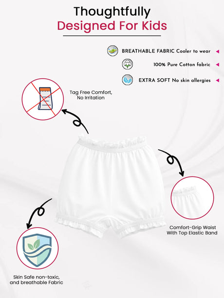 Unisex 100% Cotton Bloomer Attach Elastic Pack of 3