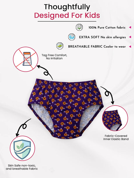 Girls 100% Cotton Panty Pack of 3