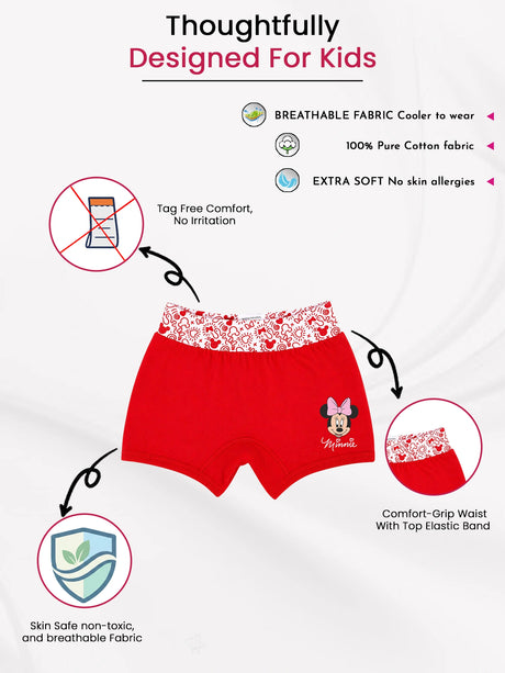 Girls Minnie & Friends Boyshorts Lycra Band Pack of 4 - Bodycare