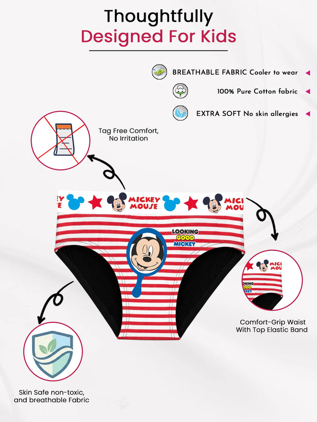 Boys Mickey & Friends Brief Top Elastic Pack of 4 - Bodycare