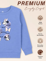 Baby Girls Minnie & Friends Printed Round Neck Full Sleeve Sweatshirt for Casual Winter Wear and Everyday Comfort