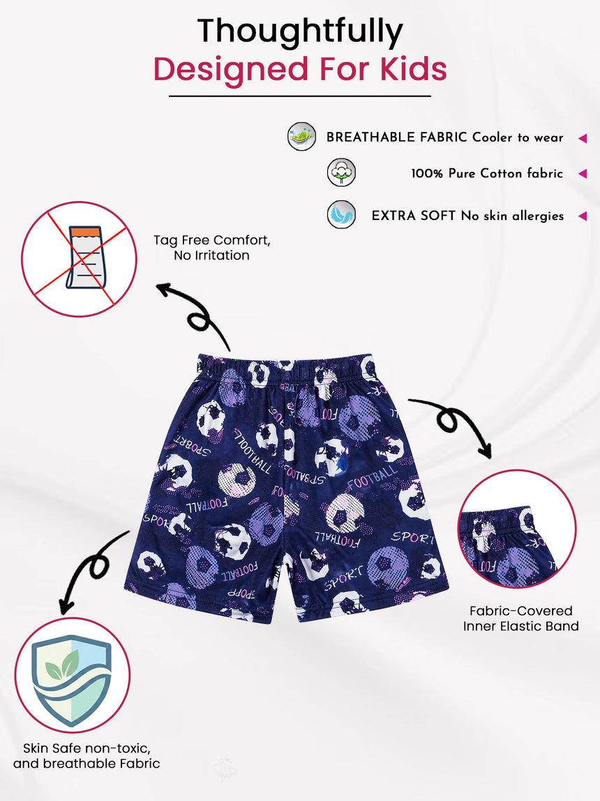 Boys 100% Cotton Shorts Pack of 4
