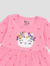 Baby Girls Lycra Rib Frock with Regular Fit for Casual Wear, Easy Movement, Everyday Comfort and Regular Use
