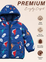 Baby Boys Polyester Quilted Hooded Winter Jacket with Full Sleeves and Comfortable Cold-Weather Outerwear